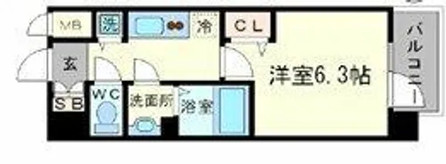 プレサンス難波セレクト【5階】の間取り