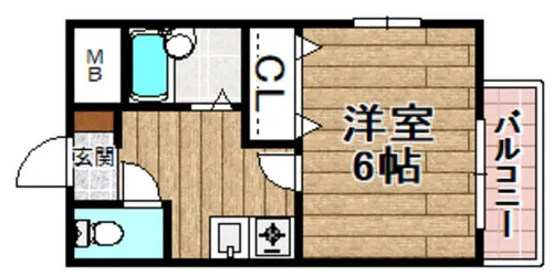 川瀬マンション【201号室】の間取り