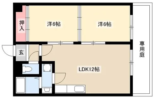 オオタかなれ川ハイツ【1階】の間取り