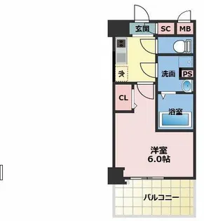 エスリード大阪イーストエッジ【9階】の間取り