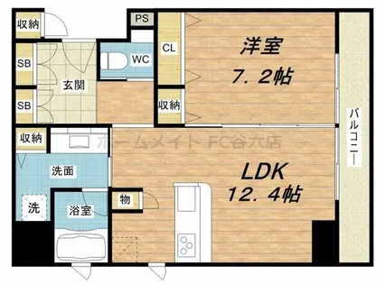 アーバネックス淀屋橋【7階】の間取り