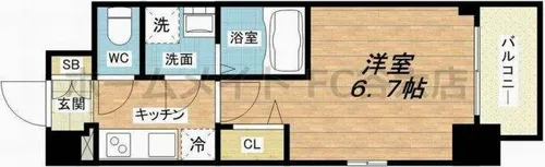 エスリード中之島ザ・コア【8階】の間取り