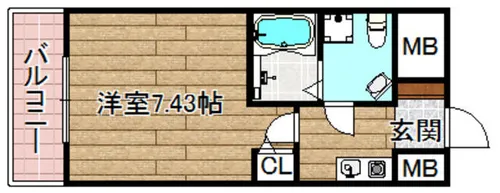 1Kの間取り画像