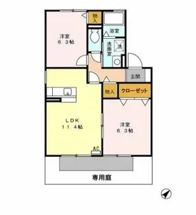 ルミエールセゾン B【1階】の間取り