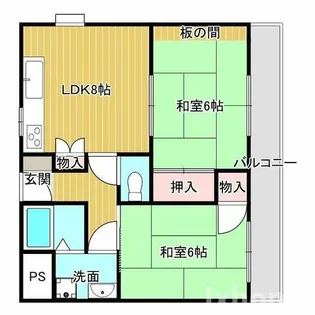 東山ハイツ【2階】の間取り