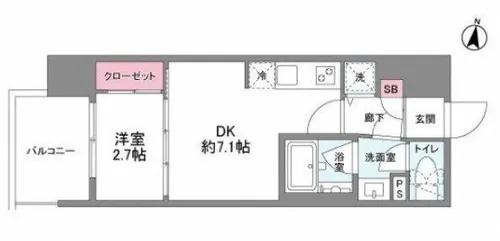 シーズンフラッツ中崎【13階】の間取り