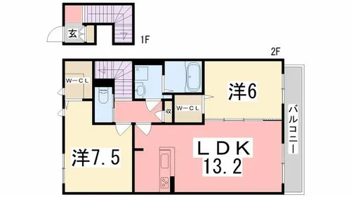 テネラメンテ B棟【2階】の間取り