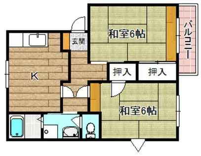 ホワイティハイツC棟【205号室】の間取り
