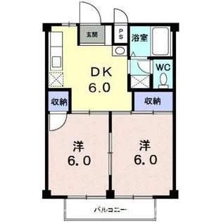 シティハイツ宮前【2階】の間取り