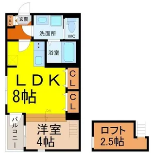 ハーモニーテラス外新町Ⅰ【1階】の間取り