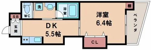 ハイツ オリオン【6階】の間取り