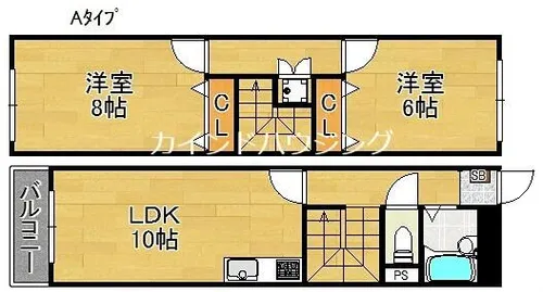 ラフィーヌ帝塚山【3階】の間取り