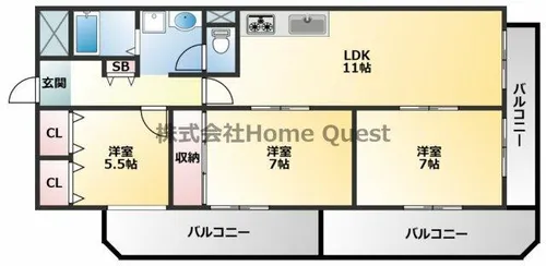 サンメゾン【5階】の間取り