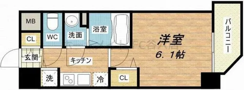 ファステート玉造駅前ダミュウ【7階】の間取り