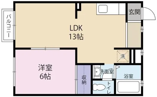 リヴァー下到津【1階】の間取り
