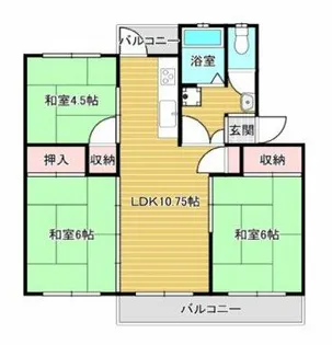 泉北槇塚台住宅6号棟【1階】の間取り