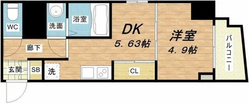 プライムアーバン松屋町【7階】の間取り