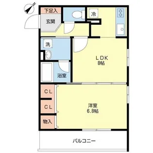 コリール春日原【0103号室】の間取り