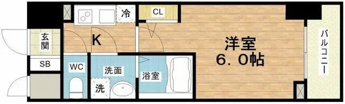 エスリードレジデンス大阪本町【8階】の間取り