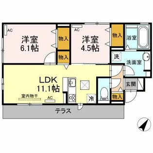 ウィット瓦町通【1階】の間取り