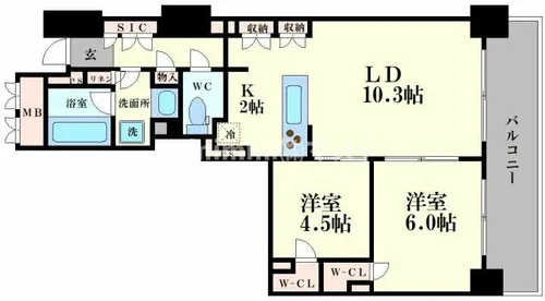 プレミストタワー靭本町【3階】の間取り
