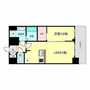 プレサンス九条グランデリーヴ【14階】の間取り