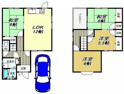 大阪府富田林市加太1丁目【一戸建】の間取り