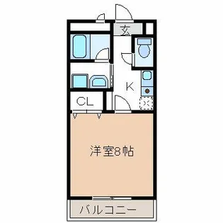 イリゼ【202号室】の間取り