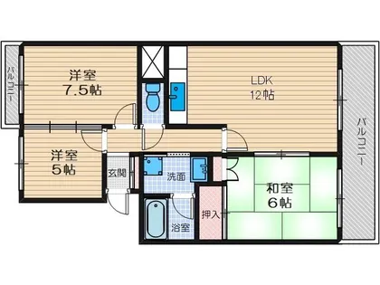 フォルク北千里C棟【206号室】の間取り