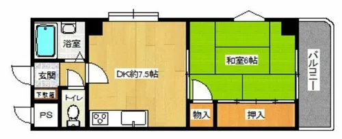 ふぁみ~ゆ長居Ⅱ【3階】の間取り