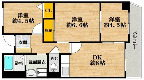 大阪府大阪市浪速区桜川2丁目【マンション】の間取り