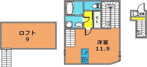 パロス六甲【201号室】の間取り