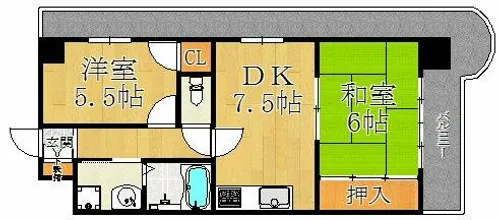 ふぁみーゆ足代北【301号室】の間取り