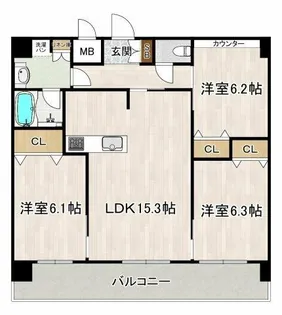 ふぁみーゆ新金岡【1003号室】の間取り