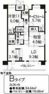 ラフィーネフォレスタ【6階】の間取り