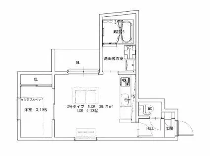 REGALEST初芝【203号室】の間取り