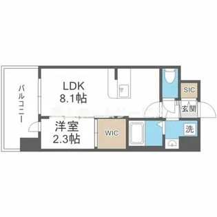 セレニテ十三ミラク【9階】の間取り