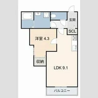 SUCCESS ONE【201号室】の間取り