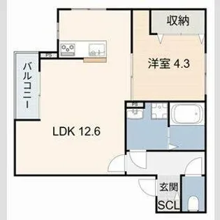 SUCCESS ONE【205号室】の間取り