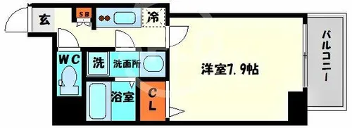 エグゼ堺筋本町【13階】の間取り