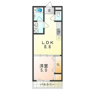 フローラ河内長野【1階】の間取り