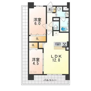 フェリスシエロ堺【5階】の間取り