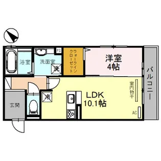 ラフィーネ亀山【105号室】の間取り