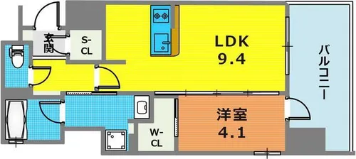 エステムコート新神戸II駅前山手【14階】の間取り