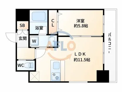 ORSUS新大阪【6階】の間取り