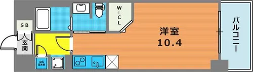 ラ・ウェゾン湊川公園【9階】の間取り