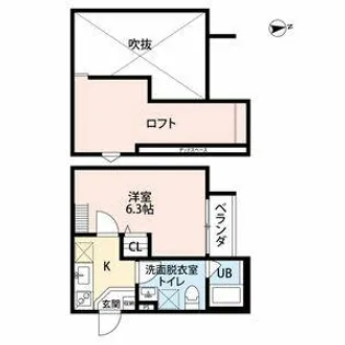 クレアシオン友井【2階】の間取り