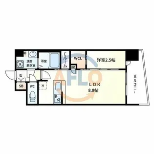 セレニテ難波グランデノール【11階】の間取り