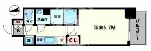 セオリー大阪城サウスゲート【6階】の間取り