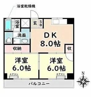 愛知県名古屋市瑞穂区白羽根町1丁目【マンション】の間取り